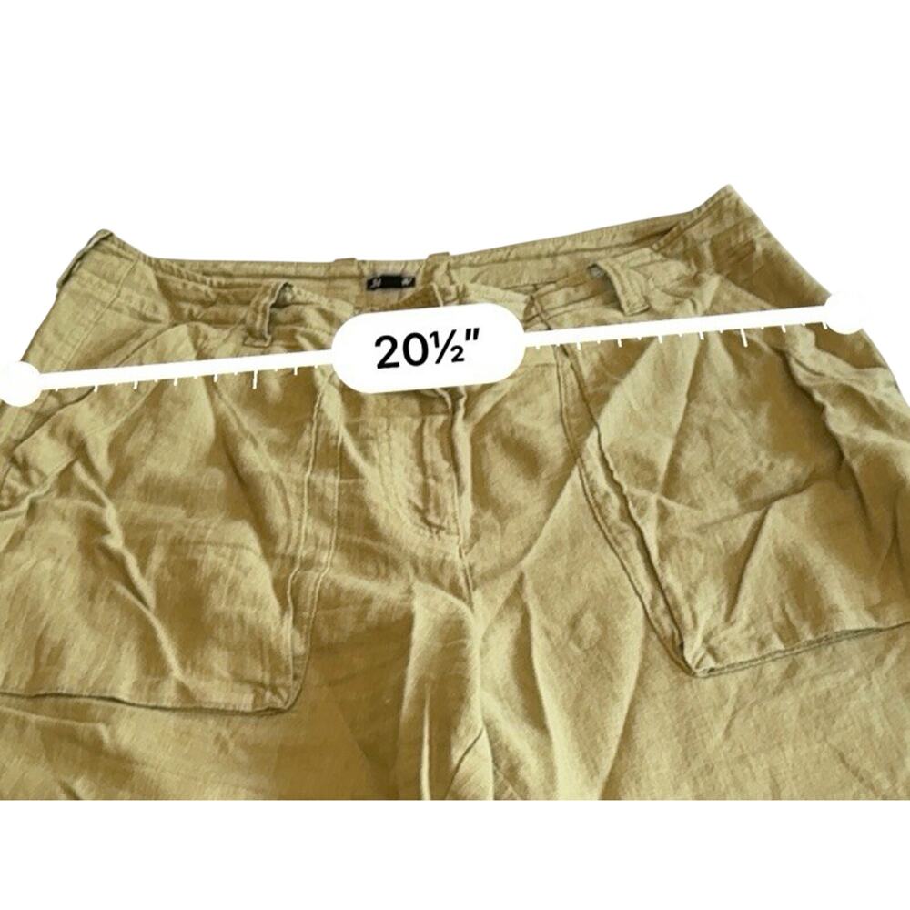 J.Crew Tan Linen-Tencel High Rise Wide Leg Cargo Pants 14 Coastal Quiet Luxury - Picture 10 of 14